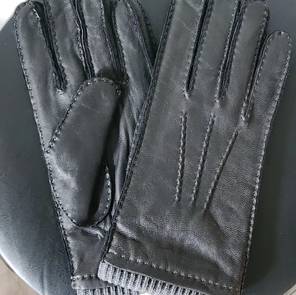 Stewart of Scotland Fashion Leather Winter Gloves (Men's L, Black) - Picture 3 of 3